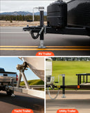 VEVOR A veida piekabes domkrats 2267 kg ar 381 mm vertikālo gaitu, piekabes pacelšanas domkrats ar regulējamu 7 līmeņu nolaižamo balstu un urbjmašīnas adapteri, saderīgs ar bezvadu urbjmašīnām, piemērots kemperu, saimniecības un jahtu piekabēm