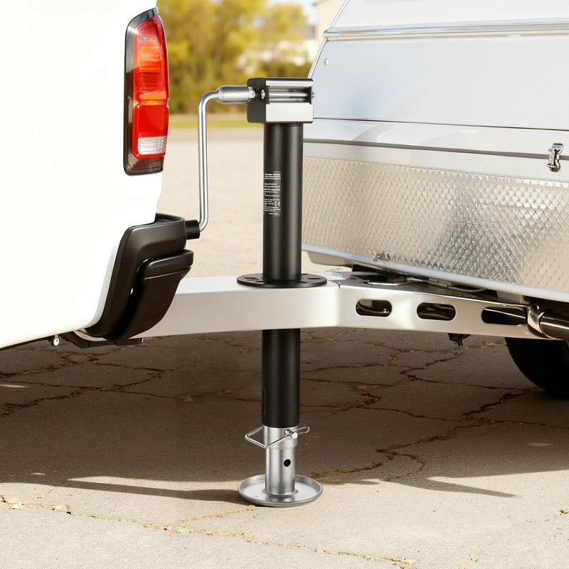 VEVOR A veida piekabes domkrats 2267 kg ar 381 mm vertikālo gaitu, piekabes pacelšanas domkrats ar regulējamu 7 līmeņu nolaižamo balstu un urbjmašīnas adapteri, saderīgs ar bezvadu urbjmašīnām, piemērots kemperu, saimniecības un jahtu piekabēm