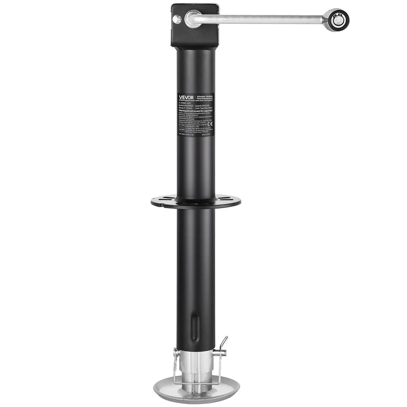 VEVOR A veida piekabes domkrats 2267 kg ar 381 mm vertikālo gaitu, piekabes pacelšanas domkrats ar regulējamu 7 līmeņu nolaižamo balstu un urbjmašīnas adapteri, saderīgs ar bezvadu urbjmašīnām, piemērots kemperu, saimniecības un jahtu piekabēm