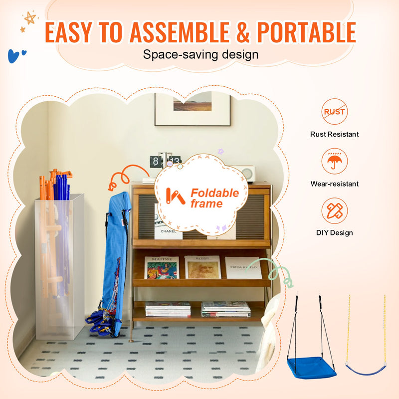 VEVOR 6-vienā metāla šūpoles komplekts pagalmam, celtspēja 200 kg