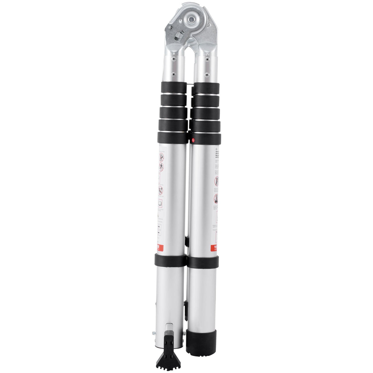 Telescopic Extension Ladder, 3.8 m, A-Frame with Stabiliser Bar, Suitable for Campers, 170 kg Load Capacity