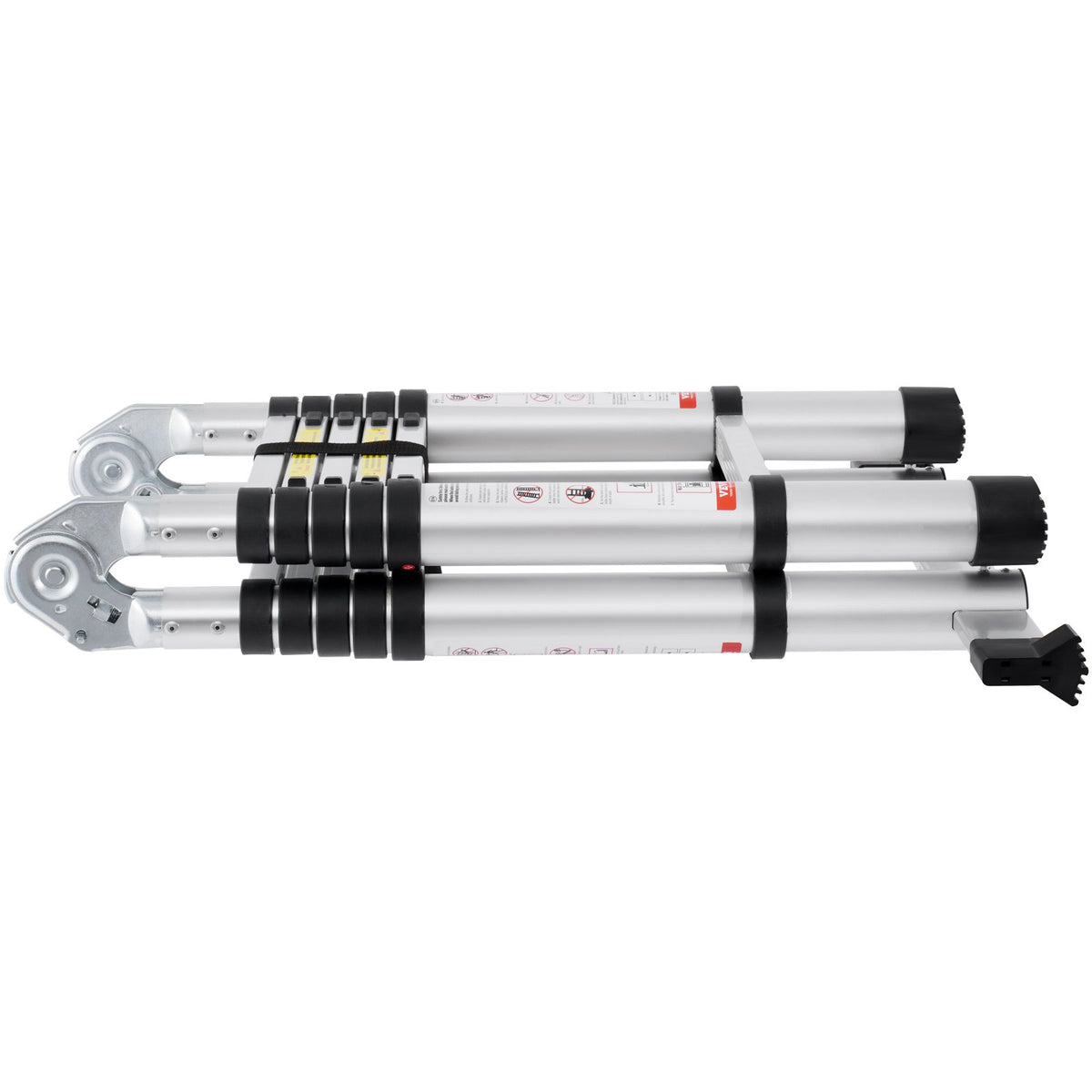 Telescopic Extension Ladder, 3.8 m, A-Frame with Stabiliser Bar, Suitable for Campers, 170 kg Load Capacity