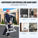 VEVOR teleskopiskās izbīdāmās kāpnes, 5 m, A-veida ar stabilizējošo stieni, piemērotas kemperiem, 170 kg slodze