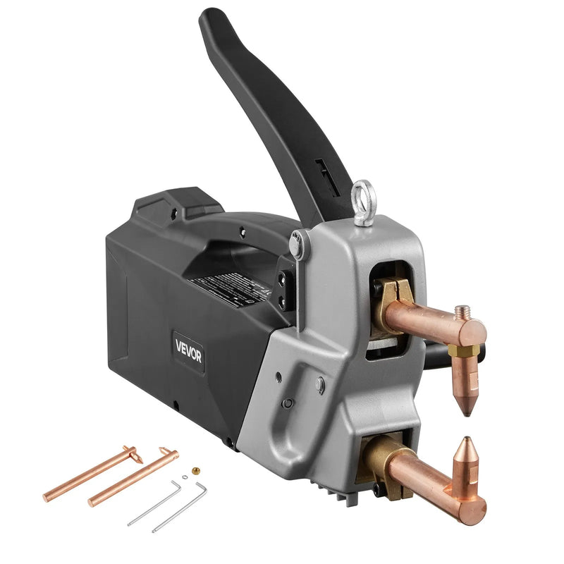 VEVOR pārnēsājams punktmetinātājs, 4 mm biezuma metināšanas mašīna ar 8,1 kVA ieejas jaudu, 4200 A elektriska metāla loksnes metināšanas iekārta ar rokas metināšanas padomiem.