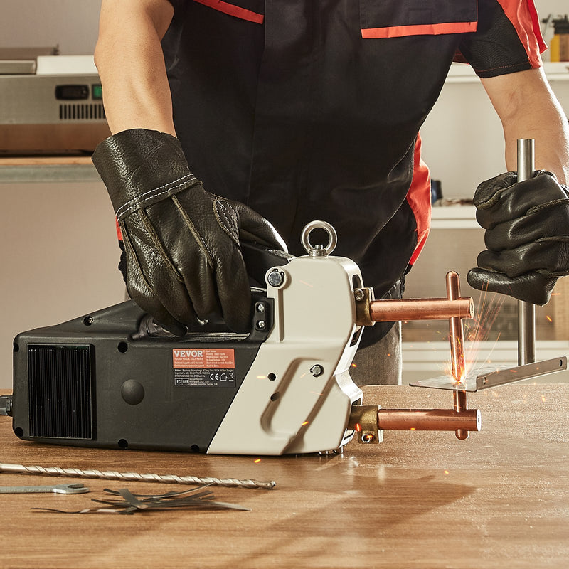 VEVOR pārnēsājamais punktmetināšanasparāts, 9,2 kVA jauda, 4/25 collu metināšanas biezums, rokas metināšanas uzgalis lokšņu metālam - oglekļa tēraudam, nerūsējošajam tēraudam, alumīnija loksnēm