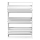 VEVOR apavu skapis ar 3 atveramām atvilktnēm, moderns brīvi stāvošs apavu uzglabāšanas skapis ar pretapgāšanās stiprinājumu, piemērots priekšnamam, gaitenim, guļamistabai, viesistabai un garderobei, balts