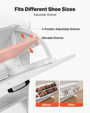 VEVOR apavu skapis ar 2 atveramām atvilktnēm, brīvi stāvošs lauku stila apavu uzglabāšanas skapis ar apgāšanās novēršanas mehānismu, piemērots priekšnamam, gaitenim, guļamistabai un viesistabai, balts