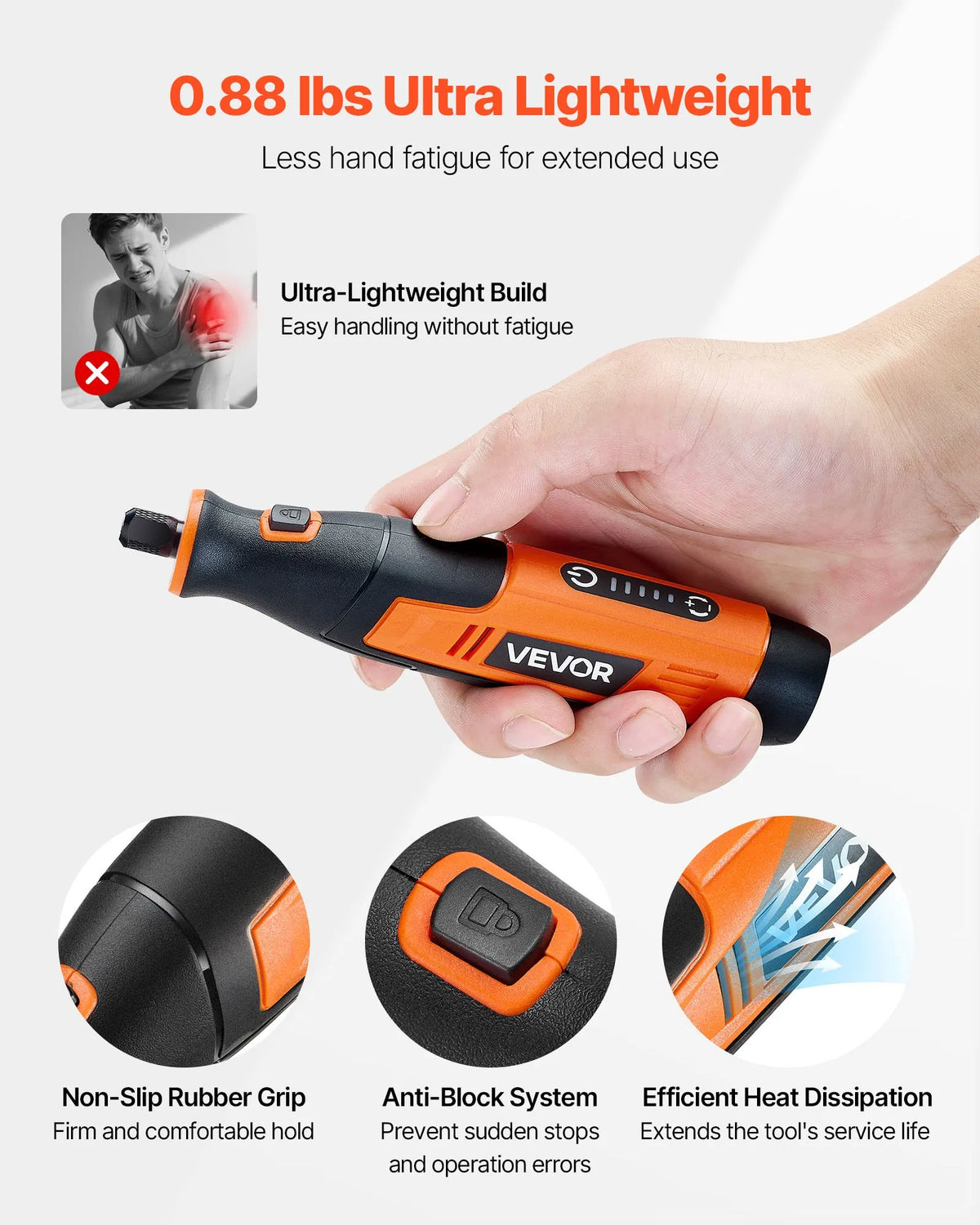 VEVOR 73-Piece Cordless DC 4V Mini Rotary Tool with 5 Speeds (7000–20000 RPM) for Engraving, Grinding, Polishing, Scraping, Cutting and Crafts