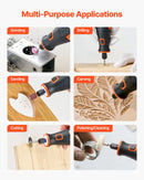 VEVOR 73 daļu bezvadu DC 4 V mini rotācijas instruments ar 5 ātrumiem (7000–20000 apgr./min.) gravēšanai, slīpēšanai, pulēšanai, grebšanai, griešanai un rokdarbiem