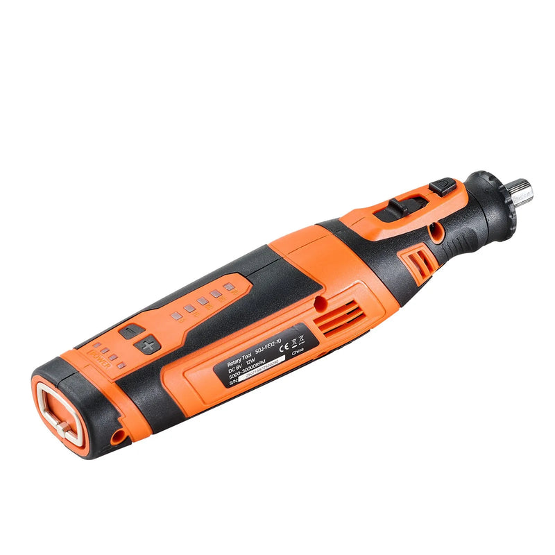VEVOR 136 daļu bezvadu DC 8 V mini rotācijas instruments ar 5 ātrumiem (5000–30000 apgr./min.) gravēšanai, slīpēšanai, pulēšanai, grebšanai, asināšanai, griešanai un rokdarbiem