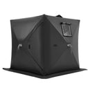 VEVOR  1.5x1.5x1.65 m 1-2 personu zemledus makšķerēšanas telts ar noņemamu ventilācijas logu un pārnēsāšanas somu, melna