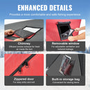 VEVOR  1.8x1.8x2 m 3-4 personu zemledus makšķerēšanas telts ar noņemamu ventilācijas logu un pārnēsāšanas somu, melna/sarkana