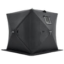 VEVOR  2.3x2.3x2 m 3-4 personu zemledus makšķerēšanas telts ar noņemamu ventilācijas logu un pārnēsāšanas somu, melna