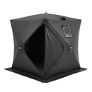 VEVOR  2.3x2.3x2 m 3-4 personu zemledus makšķerēšanas telts ar noņemamu ventilācijas logu un pārnēsāšanas somu, melna