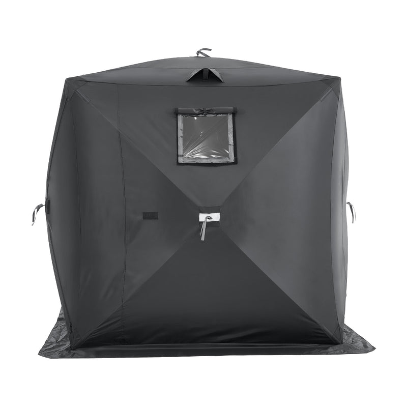 VEVOR  2.3x2.3x2 m 3-4 personu zemledus makšķerēšanas telts ar noņemamu ventilācijas logu un pārnēsāšanas somu, melna