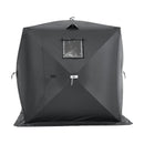 VEVOR  2.3x2.3x2 m 3-4 personu zemledus makšķerēšanas telts ar noņemamu ventilācijas logu un pārnēsāšanas somu, melna