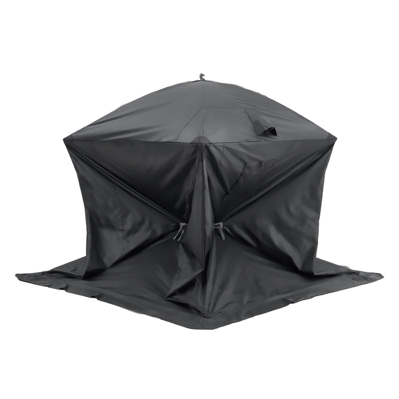 VEVOR  2.3x2.3x2 m 3-4 personu zemledus makšķerēšanas telts ar noņemamu ventilācijas logu un pārnēsāšanas somu, melna