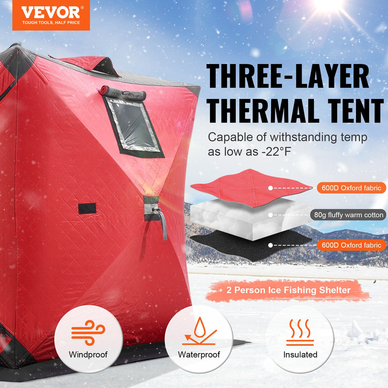 VEVOR  Pop-Up 1-2 personām Pārnēsājama āra telts  1.5x1.5x1.65 m