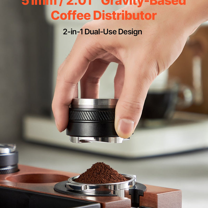 VEVOR 51 mm kafijas sadalītājs, 2-in-1 regulējams espresso sadalītājs mājām