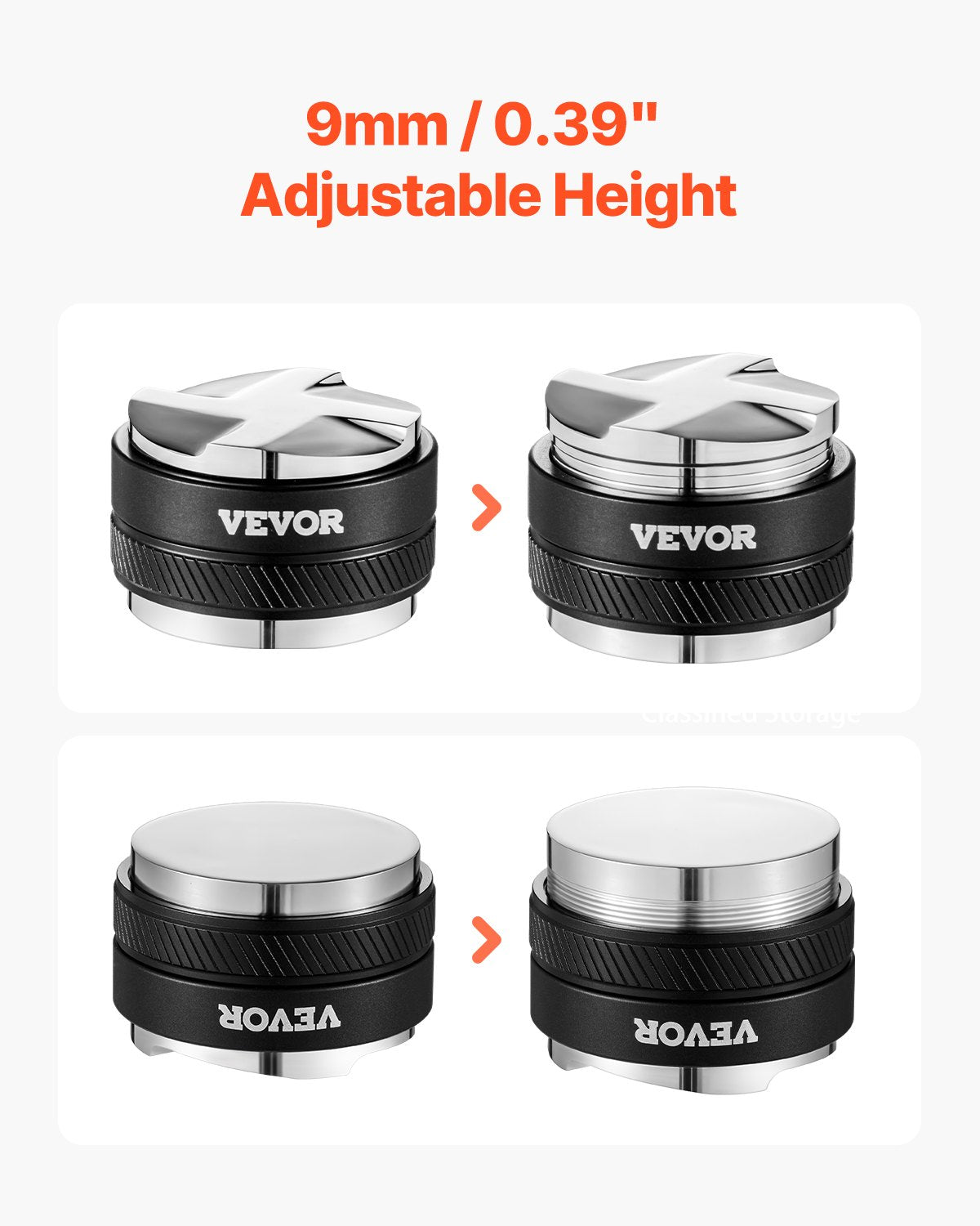 VEVOR kafijas sadalītājs 51 mm, 2-in-1 regulējams espresso distributors