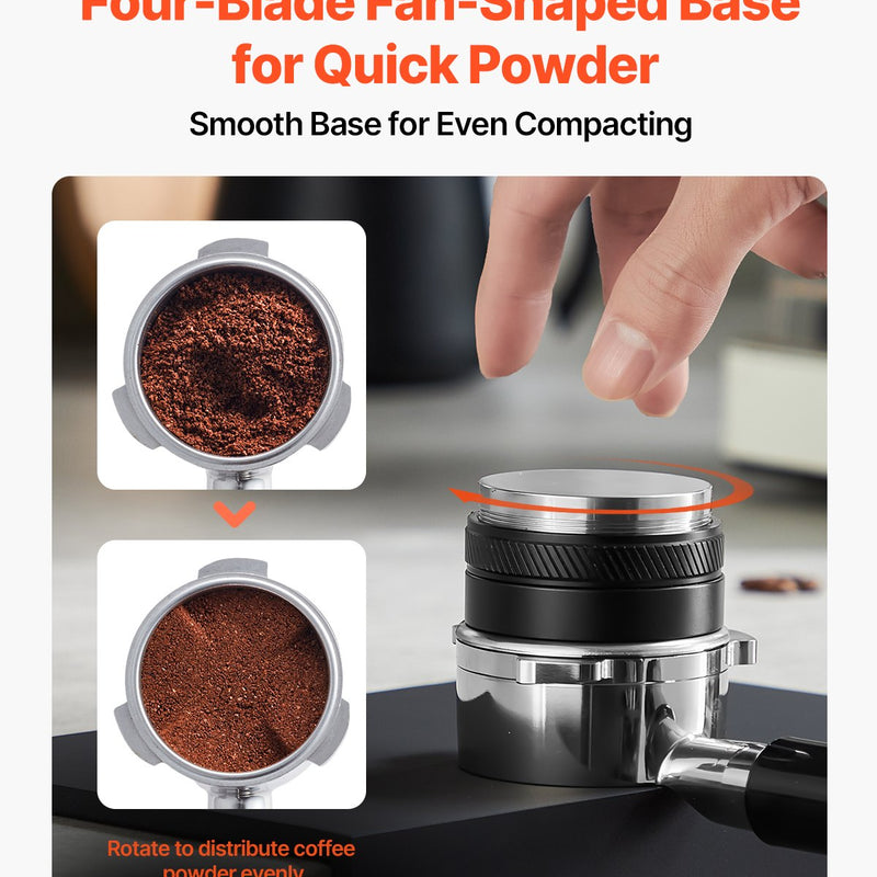 VEVOR 51 mm kafijas sadalītājs, 2-in-1 regulējams espresso sadalītājs mājām