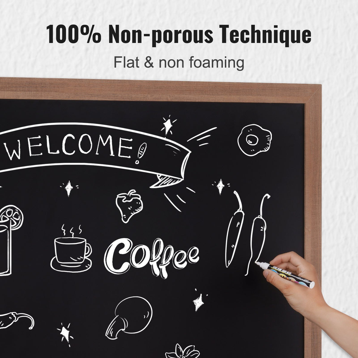 VEVOR Magnetic Chalkboard 35 × 46 cm with Wooden Frame, Chalk and Eraser, Vintage Style