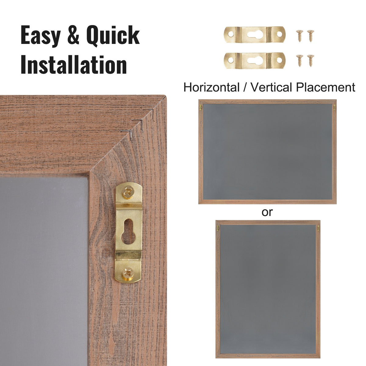 VEVOR Magnetic Chalkboard 35 × 46 cm with Wooden Frame, Chalk and Eraser, Vintage Style
