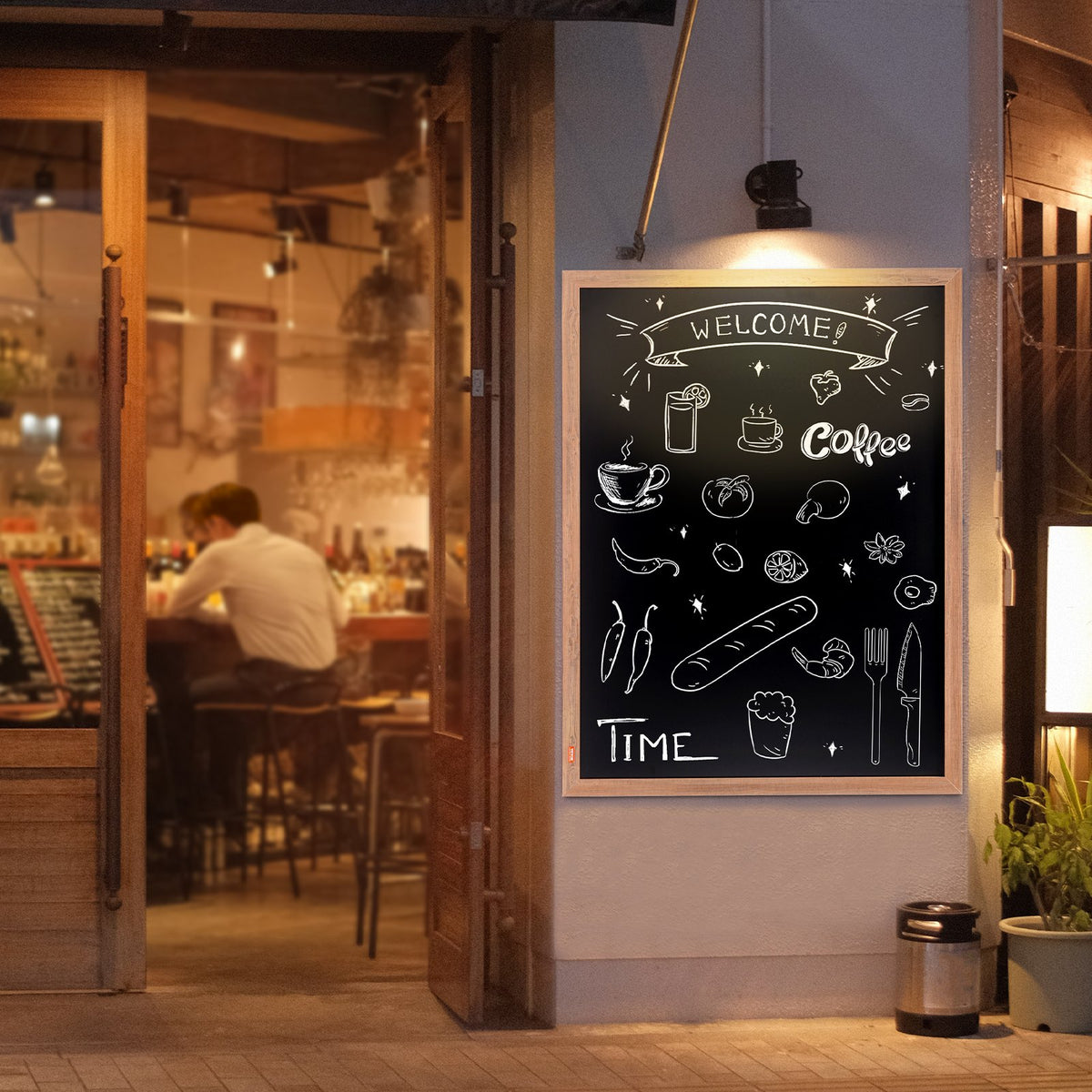 VEVOR Magnetic Chalkboard 35 × 46 cm with Wooden Frame, Chalk and Eraser, Vintage Style