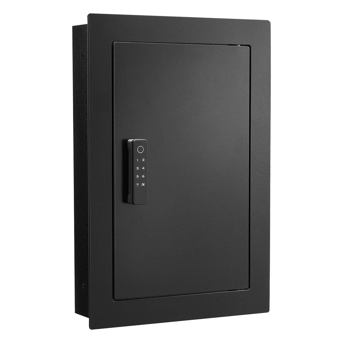VEVOR Wall Safe with Hidden Installation, 3-Level In-Wall Safe with Fingerprint, Password, Key and Rotating Handle Unlock, Q235 Steel Body with Adjustable Shelves and Key Holders for Money, Jewellery and Documents