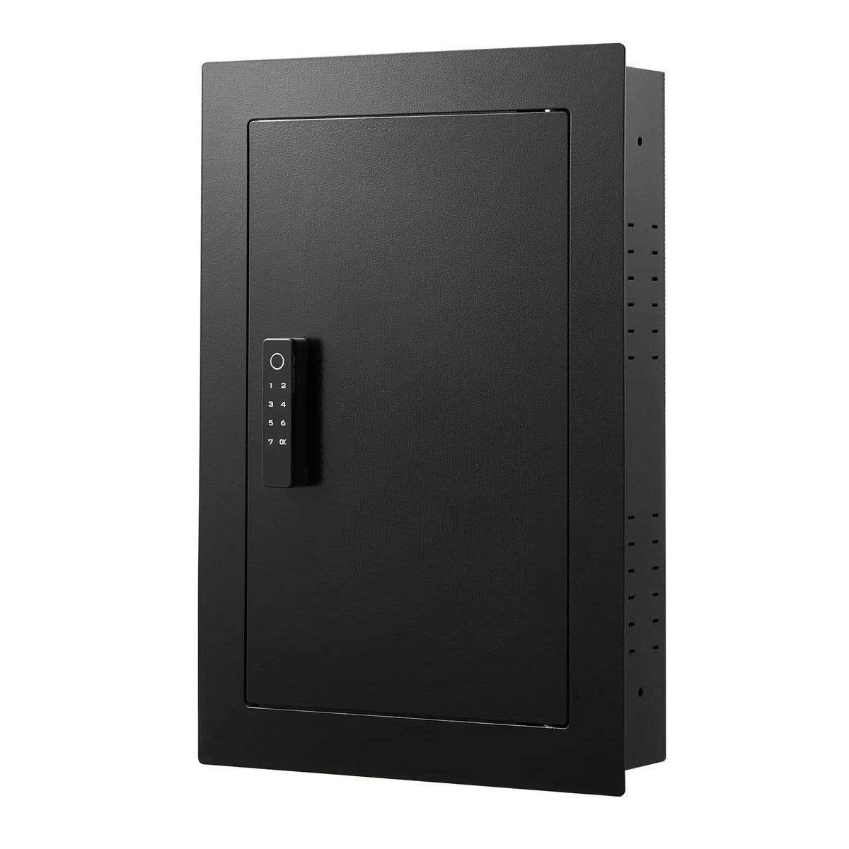 VEVOR Wall Safe with Hidden Installation, 3-Level In-Wall Safe with Fingerprint, Password, Key and Rotating Handle Unlock, Q235 Steel Body with Adjustable Shelves and Key Holders for Money, Jewellery and Documents