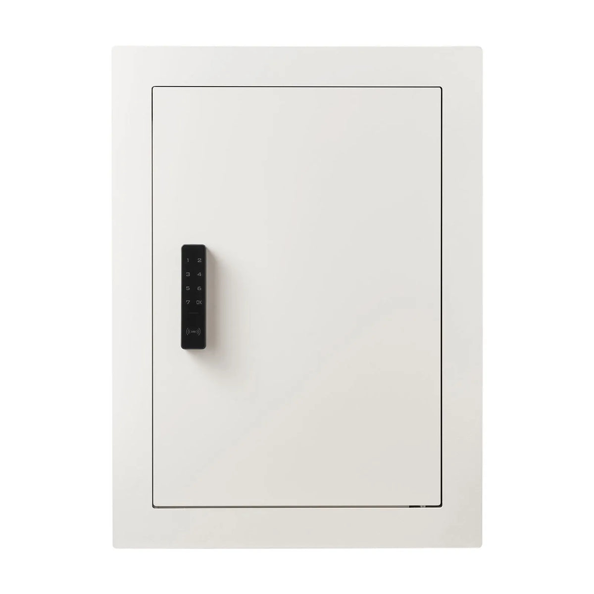 VEVOR Wall Safe with Hidden Installation, 3-Level In-Wall Safe with Password, Key and Rotary Handle Unlock, Q235 Cold-Rolled Steel Body with Adjustable Shelves and Mounting Openings for Money, Jewellery and Documents, White