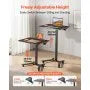 VEVOR Mobile Adjustable Height Work Table with Tilting 71.5 × 52.5 cm Surface, Pneumatic Foot Pedal and 15 kg Load Capacity