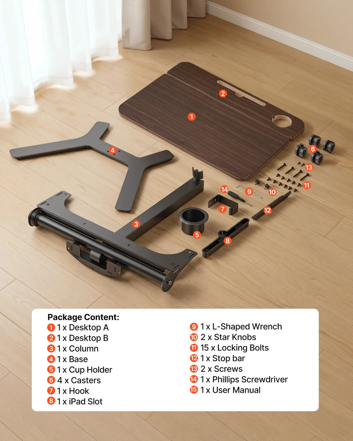 VEVOR Mobile Adjustable Height Work Table with Tilting 71.5 × 52.5 cm Surface, Pneumatic Foot Pedal and 15 kg Load Capacity