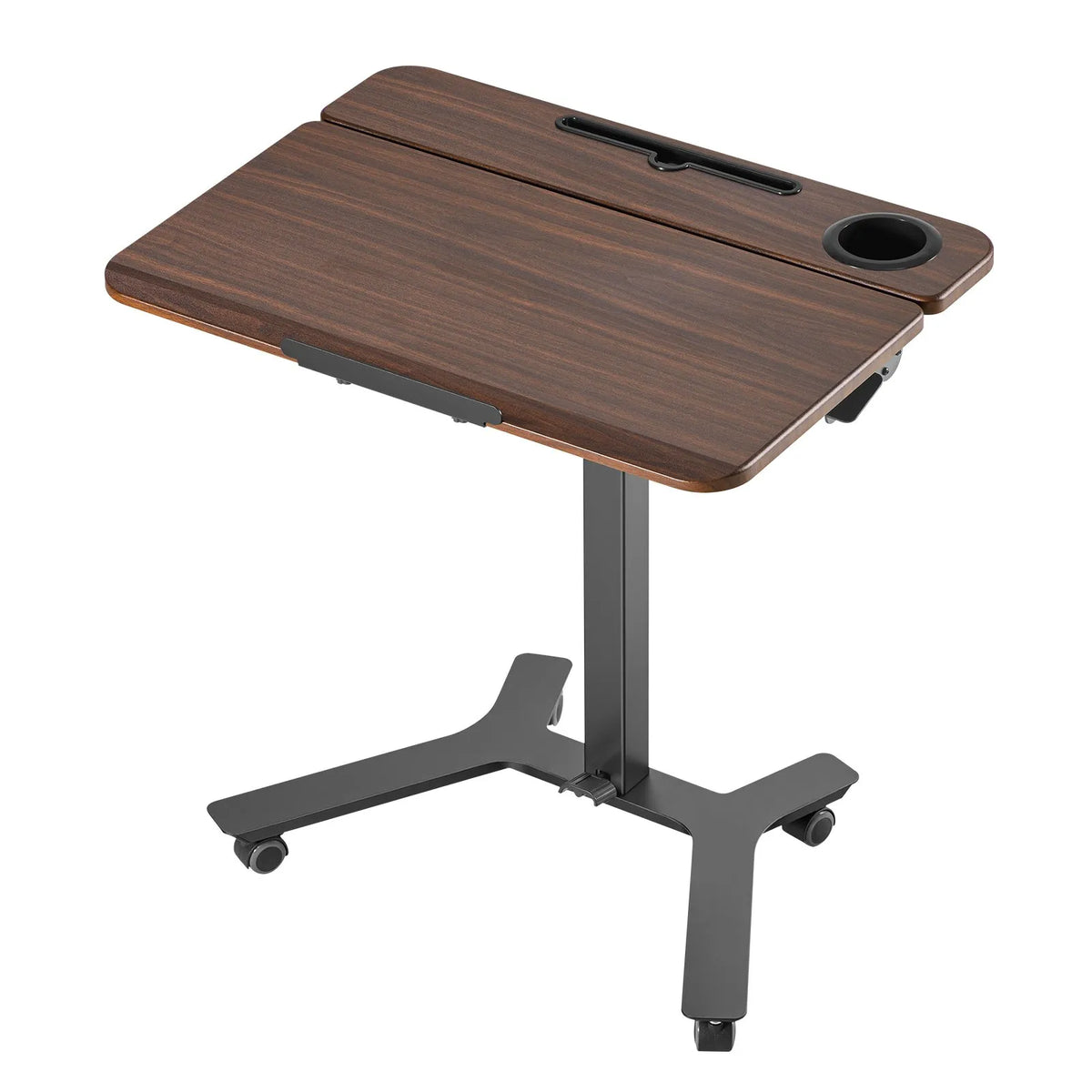 VEVOR Mobile Adjustable Height Work Table with Tilting 71.5 × 52.5 cm Surface, Pneumatic Foot Pedal and 15 kg Load Capacity