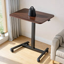 VEVOR mobilais sēdus-stāvus darba galds ar regulējamu augstumu, 4 riteņiem, āķi un 15 kg nestspēju, 650 × 480 mm, brūns