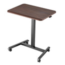 VEVOR mobilais sēdus-stāvus darba galds ar regulējamu augstumu, 4 riteņiem, āķi un 15 kg nestspēju, 650 × 480 mm, brūns