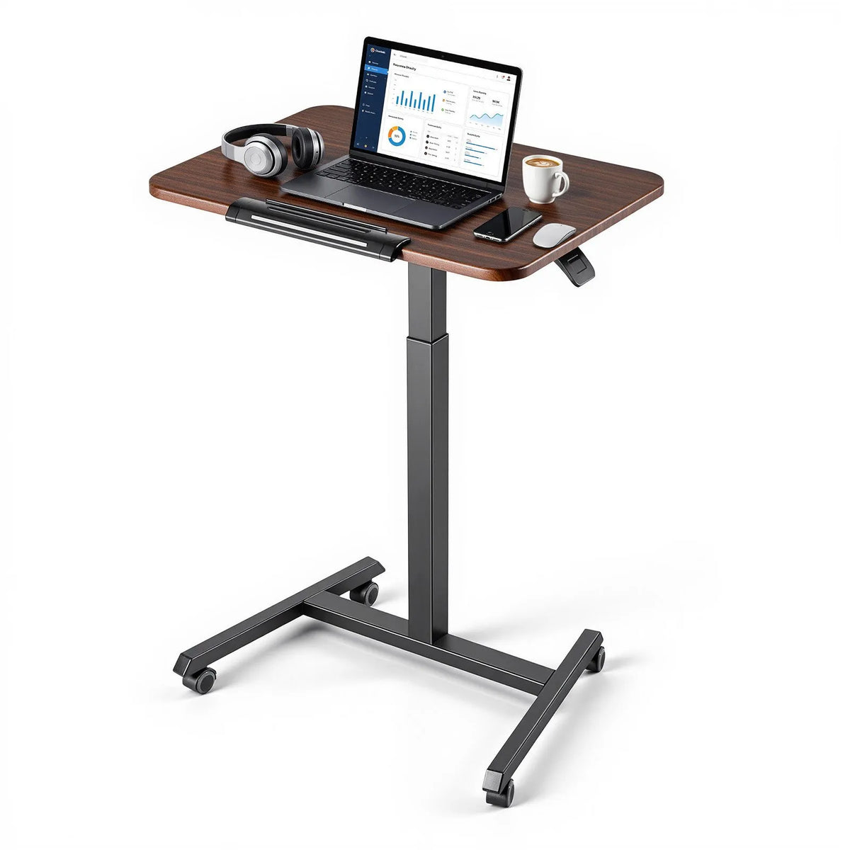 VEVOR Mobile Sit-Stand Work Table with Adjustable Height, Tilting Surface, 4 Wheels and 15 kg Load Capacity, 650 × 480 mm