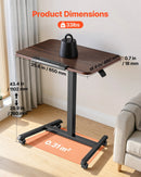 VEVOR mobilais sēdus-stāvus darba galds ar regulējamu augstumu, noliecamu virsmu, 4 riteņiem un 15 kg nestspēju, 650 × 480 mm