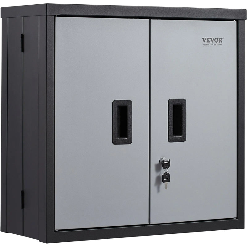 Metāla salokāms sienas skapis 660 mm ar regulējamu plauktu, magnētiskām durvīm un 108,8 kg nestspēju, melns
