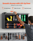 Metāla sienas skapis ar plauktu un augšup veramām durvīm, 77 × 30,5 × 50 cm, 108,9 kg kravnesība, piemērots garāžai, pagrabam, virtuvei un noliktavai (nepieciešama montāža)