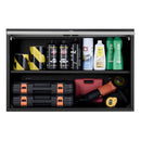 Metāla sienas skapis ar plauktu un augšup veramām durvīm, 77 × 30,5 × 50 cm, 108,9 kg kravnesība, piemērots garāžai, pagrabam, virtuvei un noliktavai (nepieciešama montāža)