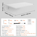 VEVOR pie sienas stiprināms salokāms galds, 1000 × 500 mm, ar metāla kronšteinu, nolaižams galds kompaktām telpām, piemērots mājas birojam, ēdamzonai, veļas telpai, virtuvei un bāram, balts