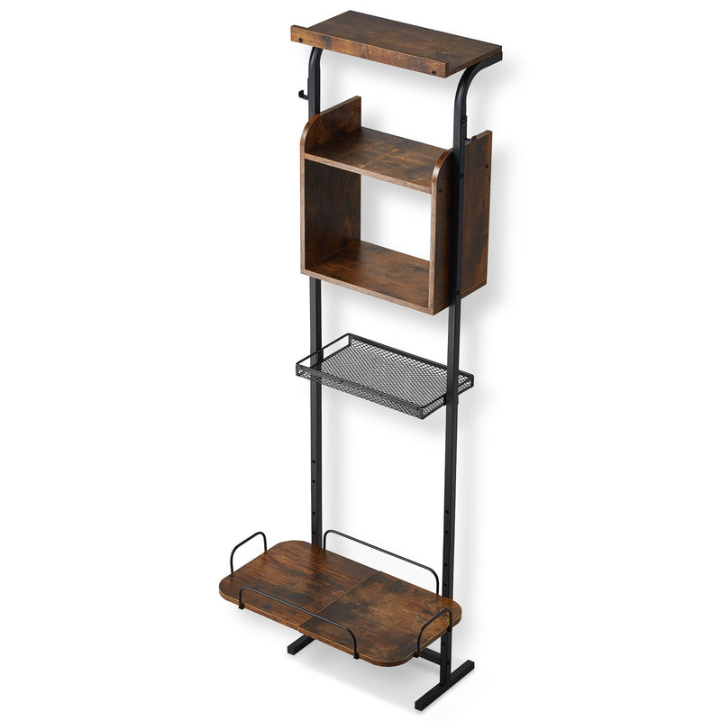 VEVOR mājdzīvnieku barošanas stacija ar uzglabāšanas plauktu – paaugstināmas suņu bļodas un rotaļlietu organizators