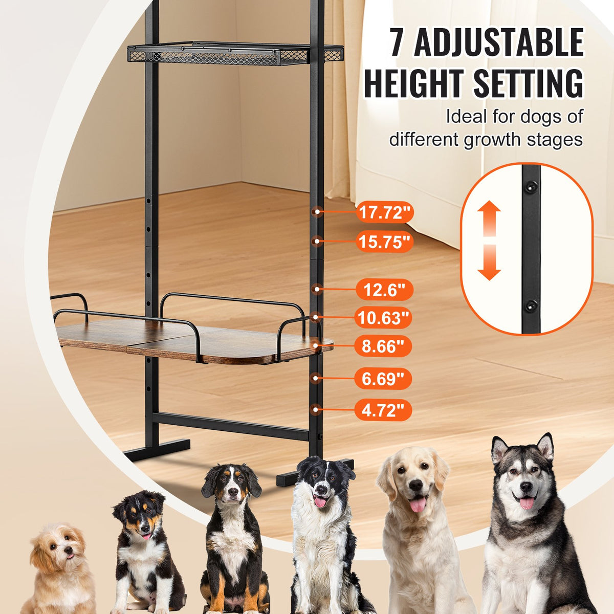VEVOR Elevated Pet Feeder with Storage Shelf