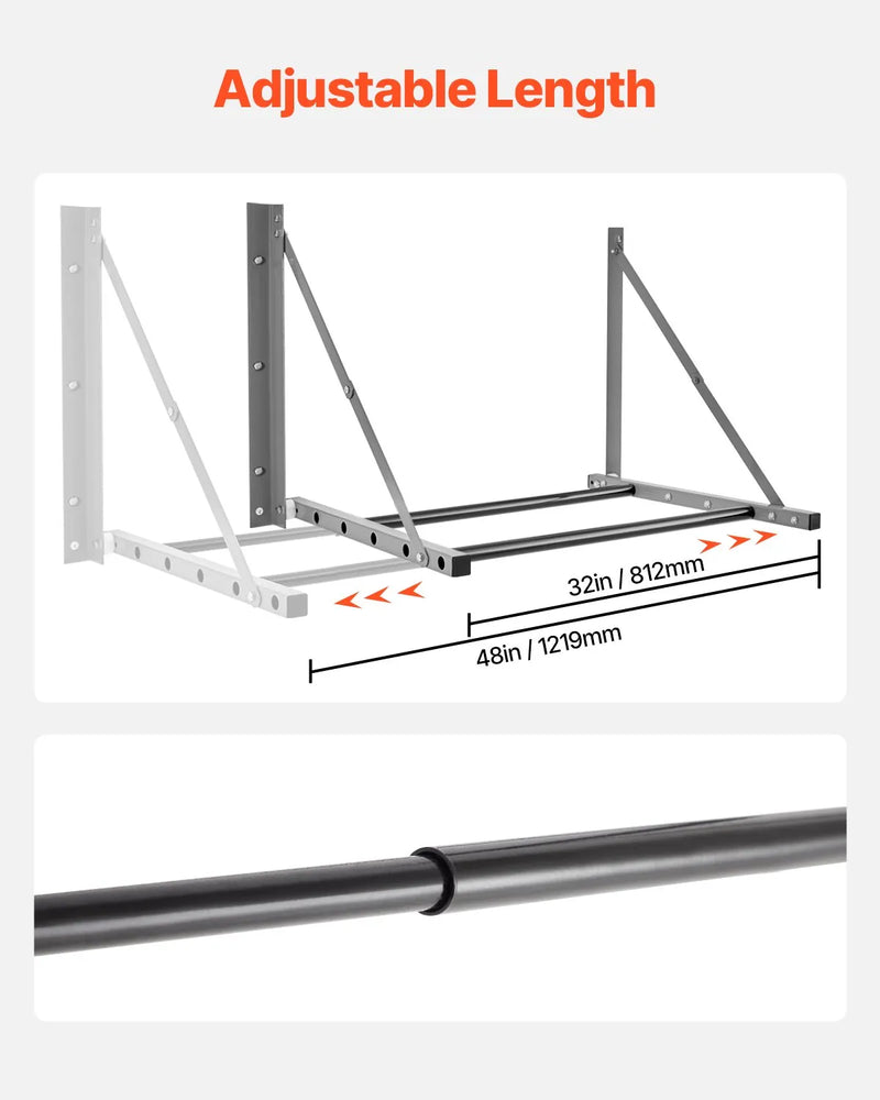 Sienas stiprināms salokāms riepu plaukts, regulējams 81–122 cm