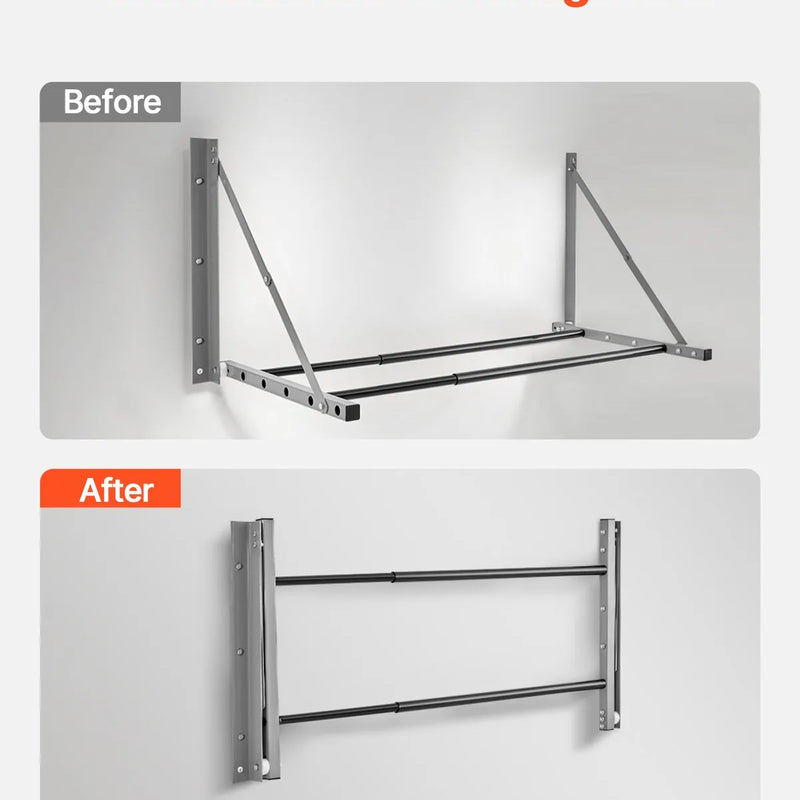 Sienas stiprināms salokāms riepu plaukts, regulējams 81–122 cm