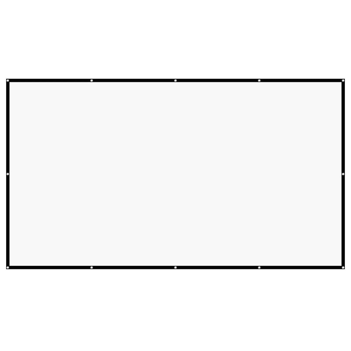 VEVOR 381 cm 16:9 4K 1080 HD Wall-Mounted Projection Screen with 12 Hooks and Double-Sided Adhesive Tape, Portable Canvas Screen for Home Cinema, Office or Family Use