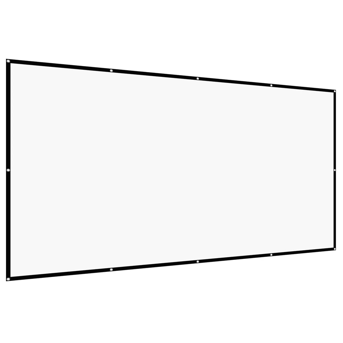 VEVOR 381 cm 16:9 4K 1080 HD Wall-Mounted Projection Screen with 12 Hooks and Double-Sided Adhesive Tape, Portable Canvas Screen for Home Cinema, Office or Family Use