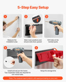 VEVOR sienas stiprināmo uzglabāšanas kastīšu komplekts, 12 plastmasas kastītes un 3 metāla sliedes, piekaramās un sakraujamās kastītes skrūvēm, uzgriežņiem, naglām un aprīkojumam, darbnīcai un garāžai, sarkans