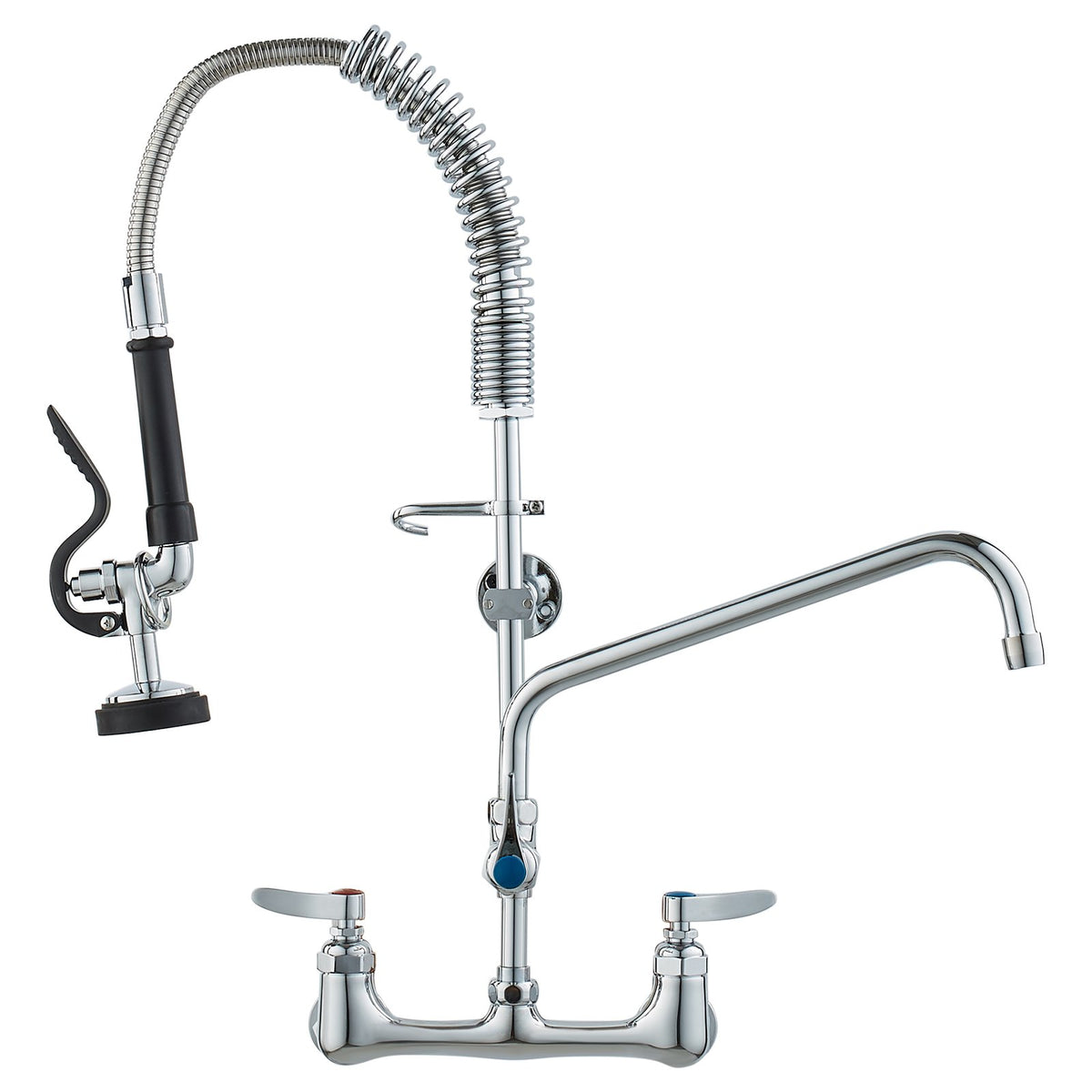 VEVOR Commercial Mixer Tap with Pre-rinse Sprayer, 63.5 cm, Wall-mounted, Brass